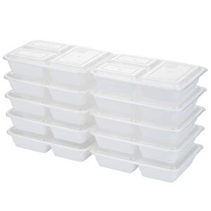 good cook meal prep, 3 compartments bpa free, microwavable/dishwasher/freezer safe, white