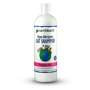 earthbath hypo-allergenic cat shampoo - for sensitive skin & allergies - fragrance free 16 oz