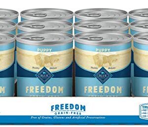 Blue Buffalo Freedom Grain Free Natural Puppy Wet Dog Food, Chicken 12.5oz cans (Pack of 12)