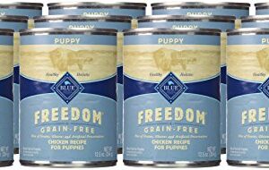 Blue Buffalo Freedom Grain Free Natural Puppy Wet Dog Food, Chicken 12.5oz cans (Pack of 12)