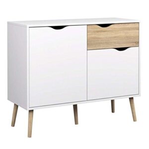 tvilum diana sideboard with 2 doors and 1 drawer, white oak
