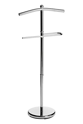 Premier Housewares Chrome Floor Standing Clothes Valet - Silver