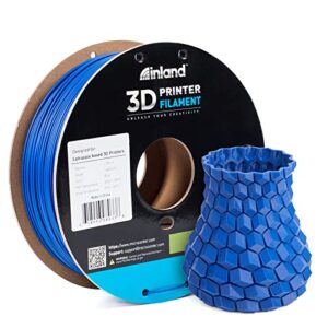 inland pla 3d printer filament 1.75mm - dimensional accuracy +/- 0.03mm - 1kg cardboard spool (2.2 lbs) – fits most fdm/fff printers – odor free, clog free filaments - blue