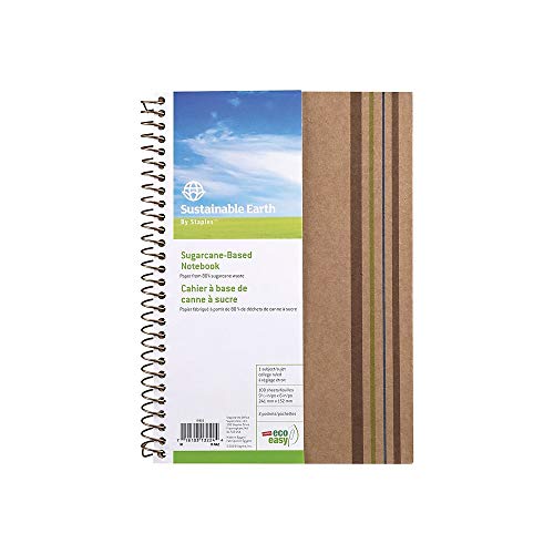 STAPLES Sustainable Earth 749565 Wirebound 1 Subject Notebook 9 1/2-Inch X 6-Inch Each (16769)