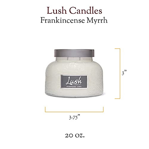 A Cheerful Giver - Frankincense Myrrh - 20oz Large Scented Candle Jar with Lid- Lush - 95 Hours of Burn Time, Gift for Women, White