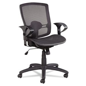 alera et4218 etros series mesh mid-back synchro tilt chair, mesh back/seat, black