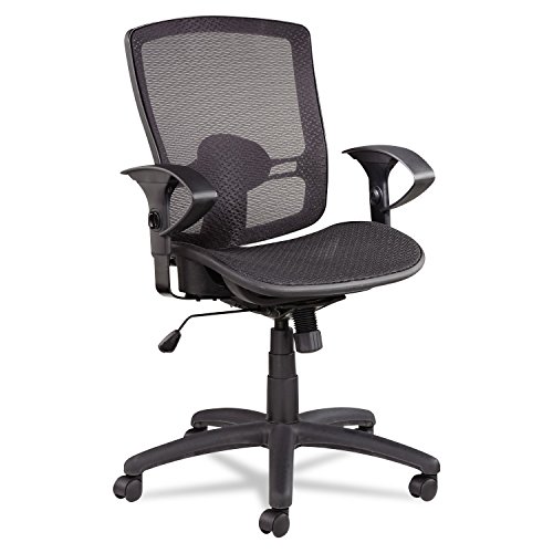 Alera Et4218 Etros Series Mesh Mid-Back Synchro Tilt Chair, Mesh Back/Seat, Black