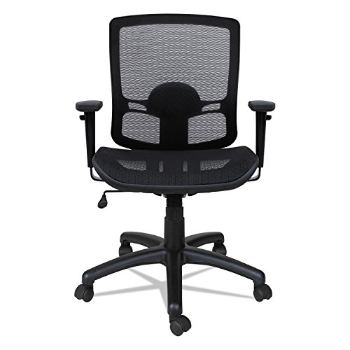 Alera Et4218 Etros Series Mesh Mid-Back Synchro Tilt Chair, Mesh Back/Seat, Black