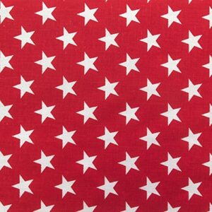 the fabric exchange stars print poly cotton 60 inch fabric by the yard (red)