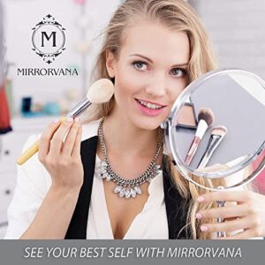 MIRRORVANA Large Double Sided 10X and 1X Magnifying Makeup Mirror with Stand in Gift Box, 15-Inch Height and 8-Inch Wide