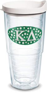 tervis sorority - kappa delta tumbler with emblem and white lid 24oz, clear