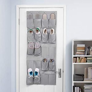 DormCo Hanging Over-The-Door Shoe Pockets - TUSK College Storage - Gray