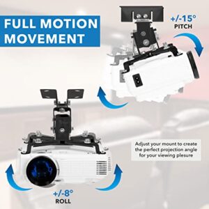 Mount-It! Wall or Ceiling Projector Mount with Universal LCD/DLP Mounting for Epson, Optoma, Benq, ViewSonic Projectors, 44lb Load Capacity, Black