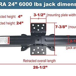 Set of 4 6000 lb 24" RV Trailer Stabilizer Leveling Scissor Jacks w/Dual Power Drill Sockets & Complete Set of Mounting Hardware -Model# 26088