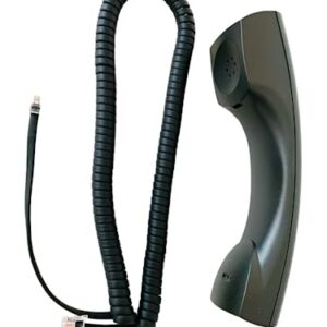 The VoIP Lounge Replacement Handset with Curly Cord for Polycom Soundpoint IP Phone 300 301 331 430 500 501 600 601 (Not Compatible with VVX Models - Please See Full Description)