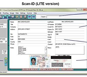 Medical Insurance Card and ID Card Scanner (w/Scan-ID LITE, for Windows)