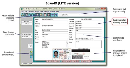 Medical Insurance Card and ID Card Scanner (w/Scan-ID LITE, for Windows)