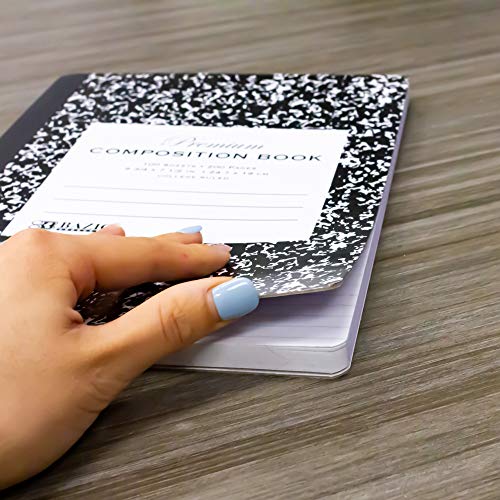 BAZIC Composition Book Black Marble College Ruled 100 Sheet Notebook, Premium Journal Comp Notebooks for Office School, 1-Pack