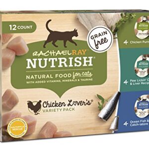 Rachael Ray Nutrish Natural Wet Cat Food, Chicken Lovers Variety Pack, 2.8 Ounce Cup (Pack of 12), Grain Free