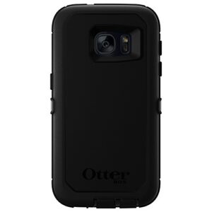 otterbox samsung galaxy s7 defender series case - black, rugged & durable, with port protection, includes holster clip kickstand