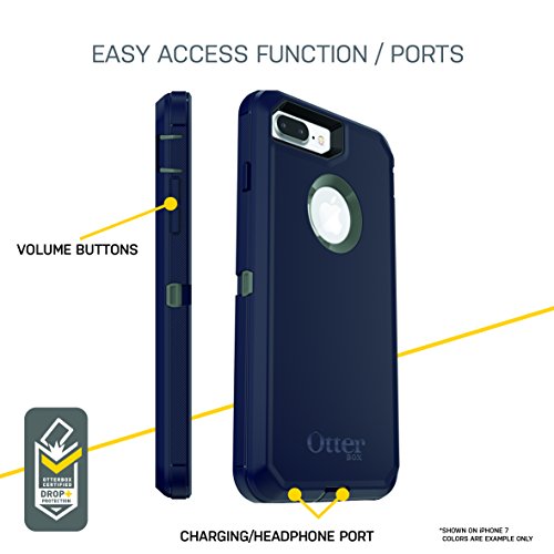 OtterBox DEFENDER SERIES Case for iPhone 8 PLUS & iPhone 7 PLUS (ONLY) - Retail Packaging - BESPOKE WAY (BLAZER BLUE/STORMY SEAS BLUE)