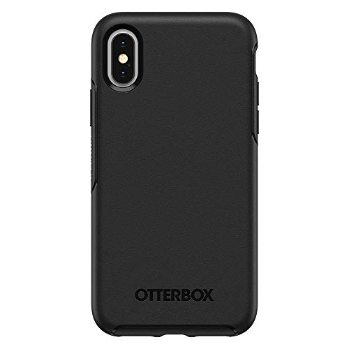 OtterBox iPhone Xs AND iPhone X Symmetry Series Case - BLACK, ultra-sleek, wireless charging compatible, raised edges protect camera & screen