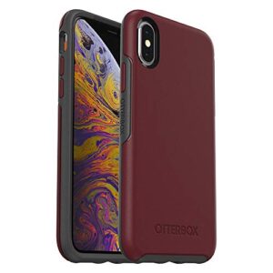 otterbox symmetry series case for iphone xs & iphone x - retail packaging - fine port (cordovan/slate grey)