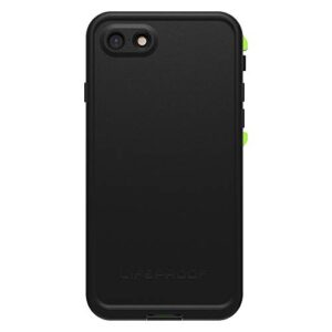 LifeProof iPhone SE (2nd gen - 2020) and iPhone 8/7 (NOT PLUS) FRĒ Series Case - NIGHT LITE (BLACK/LIME), waterproof IP68, built-in screen protector, port cover protection, snaps to MagSafe