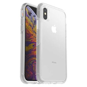 otterbox iphone xs and iphone x symmetry series case - clear, ultra-sleek, wireless charging compatible, raised edges protect camera & screen