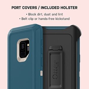 OtterBox Samsung Galaxy S9 Defender Series Case - BLACK, rugged & durable, with port protection, includes holster clip kickstand