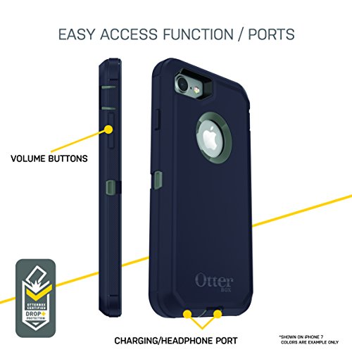 OtterBox iPhone SE 3rd & 2nd Gen, iPhone 8 & iPhone 7 (not compatible with Plus sized models) Defender Series Case - MARATHONER, rugged & durable, with port protection, includes holster clip kickstand