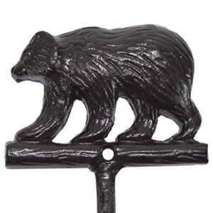 Treasure Gurus Black Cast Iron Grizzly Bear Bath Towel Bar Holder Rack Rustic Cabin/Lodge Decor