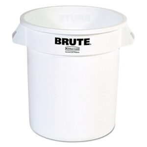 rubbermaid commercial rcp 2610 whi round brute container, plastic, 10 gal, white