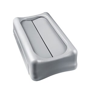 rubbermaid commercial rcp 2673-60 gra rcp267360gy swing lid for slim jim waste container, gray