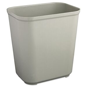 rubbermaid commercial 2543gra fire-resistant wastebasket, rectangular, fiberglass, 7 gallon, gray