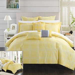 Chic Home 8 Piece Sicily Oversized Overfilled Comforter Set, King, Yellow