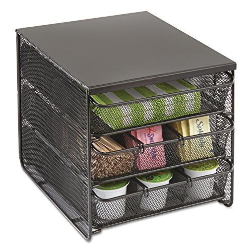 Safco 3275Bl 3 Drawer Hospitality Organizer 7 Compartments 11 1/2W X 8 1/4D X 8 1/4H Bk