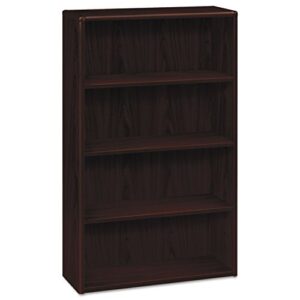 hon 10754nn 10700 series wood bookcase, four shelf, 36w x 13 1/8d x 57 1/8h, mahogany