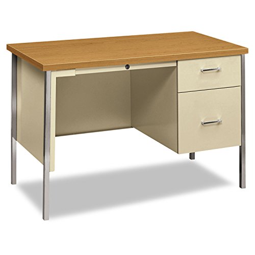 Hon 34002RCL Right Pedestal Metal Desk, 45-1/4w x 24d x 29-1/2h, Harvest/Putty