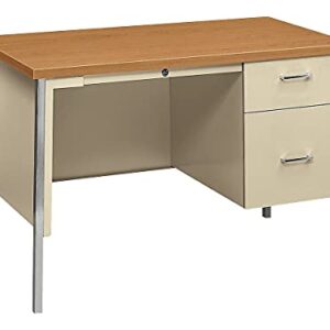 Hon 34002RCL Right Pedestal Metal Desk, 45-1/4w x 24d x 29-1/2h, Harvest/Putty