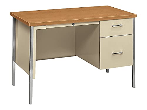 Hon 34002RCL Right Pedestal Metal Desk, 45-1/4w x 24d x 29-1/2h, Harvest/Putty