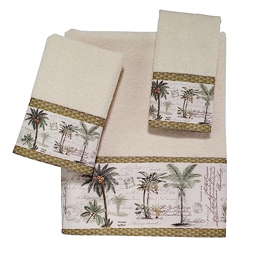 Avanti Linens - Fingertip Towel, Soft & Absorbent Cotton Towel, Tropical Inspired Bathroom Accessories (Colony Palm Collection)