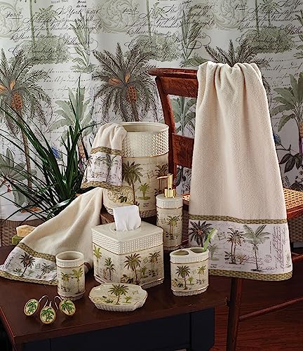 Avanti Linens - Fingertip Towel, Soft & Absorbent Cotton Towel, Tropical Inspired Bathroom Accessories (Colony Palm Collection)