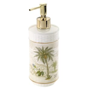 avanti linens - soap dispenser/lotion pump, tropical inspired bathroom accessories (colony palm collection)