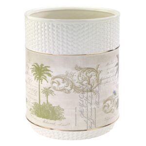 Avanti Linens - Waste Basket, Tropical Inspired Bathroom Accessories, Decorative Trash Can for Home or Office (Colony Palm Collection)