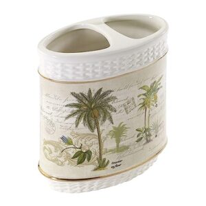 avanti linens - toothbrush holder, tropical inspired bathroom decor (colony palm collection)