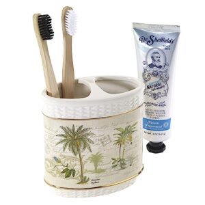 Avanti Linens - Toothbrush Holder, Tropical Inspired Bathroom Decor (Colony Palm Collection)