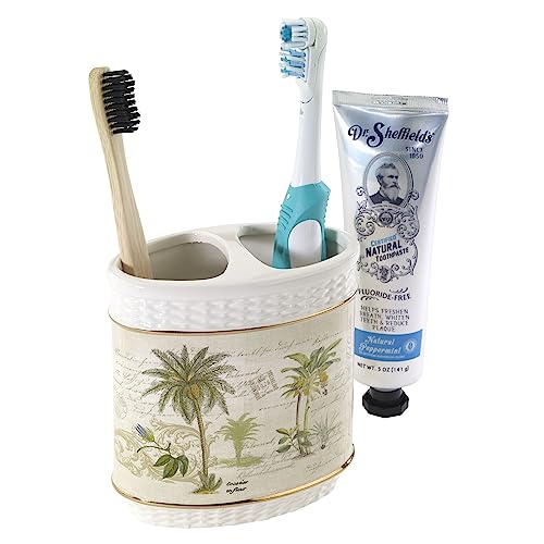 Avanti Linens - Toothbrush Holder, Tropical Inspired Bathroom Decor (Colony Palm Collection)