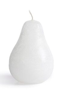 vance kitira white pear shaped timber candle