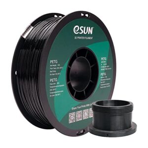 esun 3d 1.75mm petg black filament 1kg (2.2lb), petg 3d printer filament, dimensional accuracy +/- 0.03 mm, 1.75mm solid opaque black